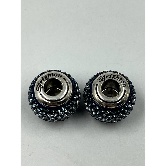 Brighton 2 Blue Crystal Bracelet Beads Charms New - Picture 2 of 2